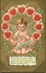 Cupid Holds the Key of Love to Thy Dear Heart and Mine Postcard