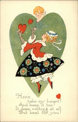 Here Take my Heart! And keep it too! It Does Nothing at all But Beat for you! Postcard