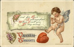 Valentine Thoughts, Food for Love I Always Find When I Call you To my Mind Cupid Postcard Postcard