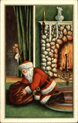 Merry Christmas - "I've Caught You!" Santa Claus Postcard Postcard