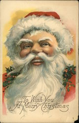 To Wish you a Merry Christmas Santa Claus Postcard Postcard