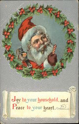 Joy to Your Household and Peace to your Heart Santa Claus Postcard Postcard