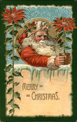 Santa Delivering Poinsettia Santa Claus Postcard Postcard