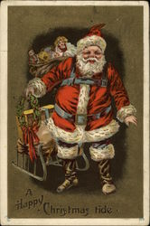 A Happy Christmas Tide Santa Claus Postcard Postcard