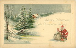 Merry Christmas, Santa Claus is on his Way Postcard Postcard