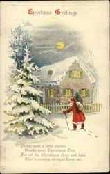 Christmas Greetings, Please Save a Little Corner Beside Your Christmas Tree Postcard