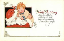 Hearty Christmas, Jolly St. Nicholas Tender and True, Will Tell you What Joy I am Wishing for you Postcard