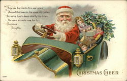 Christmas Cheer, They Say that Santa This Year Goes Around the Town in the Same old Clothes Postcard