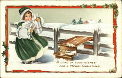 A Load of Good Wishes for a Merry Christmas Postcard