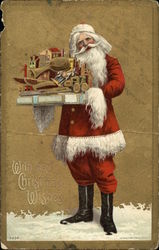 With Best Christmas Wishes Santa Claus Postcard Postcard