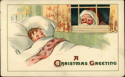 A Christmas Greeting Santa Claus Postcard Postcard