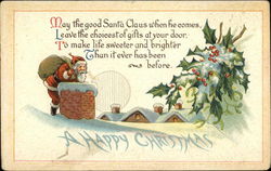 A Happy Christmas Santa Claus Postcard Postcard