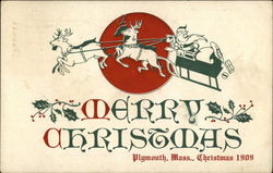 Merry Christmas, Plymouth, Mass., Christmas 1909 Santa Claus Postcard Postcard