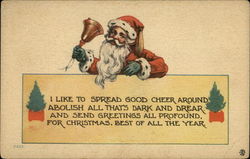 Christmas Wishes with Santa Postcard