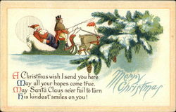 Merry Christmas, A Christmas Wish I Send you Here May all Your Hopes Come True Postcard