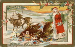 A Joyous Christmas Santa Claus Postcard Postcard