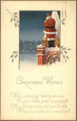 Christmas Wishes, We're Extending Hearty Wishes, to Your Folks Great and Small Santa Claus Postcard Postcard