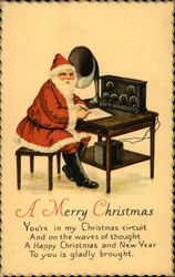 A Merry Christmas, You're in my Christmas Circuit And on the Waves of Thought Santa Claus Postcard Postcard