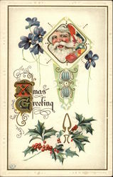 Xmas Greeting Santa Claus Postcard Postcard