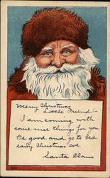 Merry Christmas Little Friend, I am Coming With Some Nice Things for You Santa Claus Postcard Postcard