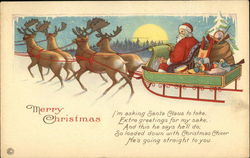 Merry Christmas, I'm Asking Santa Claus to Take Extra Greetings for my Sake Postcard Postcard