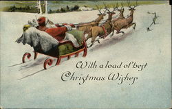 With a load of best Christmas wishes Santa Claus Postcard Postcard