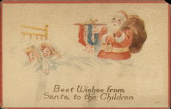 Best Wishes from Santa to the Children Santa Claus Postcard Postcard