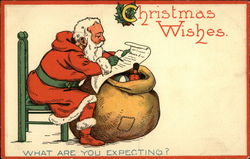 Christmas Wishes What are you Expecting? Santa Claus Postcard Postcard