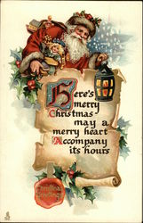 Here's Merry Christmas. May a Merry Heart Accompany its Hours Postcard