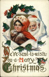 We're Sent to Wish You a Merry Christmas Postcard