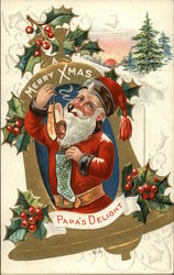 Merry Xmas, Papa's Delight Santa Claus Postcard Postcard