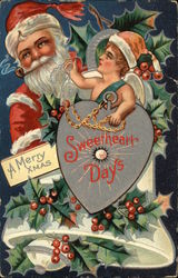 Sweetheart Days, A Merry Xmas Santa Claus Postcard Postcard