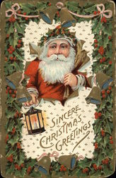 Sincere Christmas Greetings Santa Claus Postcard Postcard