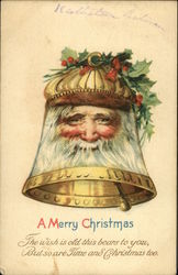 A Merry Christmas, The Wish is Old This Bears to you, But so are Time and Christmas too Santa Claus Postcard Postcard