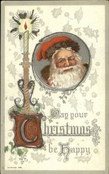 May your Christmas be happy Santa Claus Postcard Postcard