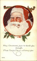 May Christmas joys so Thrill you Through That Santa Claus Will Envy You Postcard Postcard