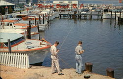 Fishing in the Manasquan River Riviera Beach, NJ Postcard Postcard