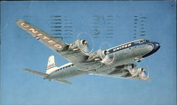 United Air Lines DC-7 Mainliner Aircraft Postcard Postcard