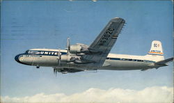 United DC-7 Airliner Postcard