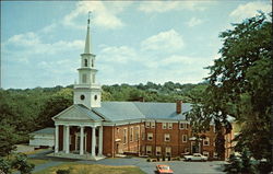 Picturesque Central Baptist Church on Elm Street Postcard