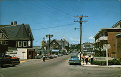 View of Main Street in Woods Hole Massachusetts Postcard Postcard