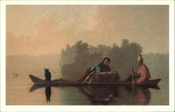 Fur Traders Descending The Missouri by George Caleb Bingham, 1845 Postcard