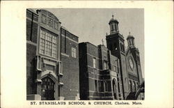 St. Stanislaus School & Church Postcard