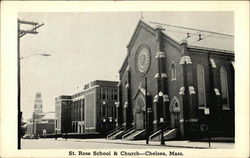 St. Rose School & Church Postcard