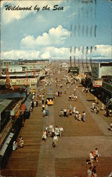 Boardwalk Looking North from Playland Wildwood-By-The-Sea, NJ Postcard Postcard