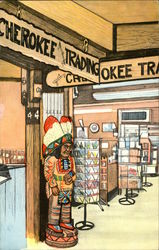 Cherokee Trading Post, Barstow Station Postcard