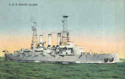 U. S. S. Rhode Island Postcard