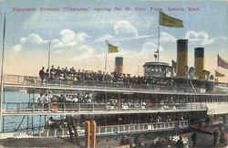 Excursion Steamer Tashmoo Detroit, MI Postcard Postcard