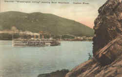 Steamer Washington Irving Passing Bear Mountain Hudson River, NY Boats, Ships Postcard Postcard