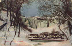 Minnehaha Falls In Winter Minneapolis, MS Postcard Postcard